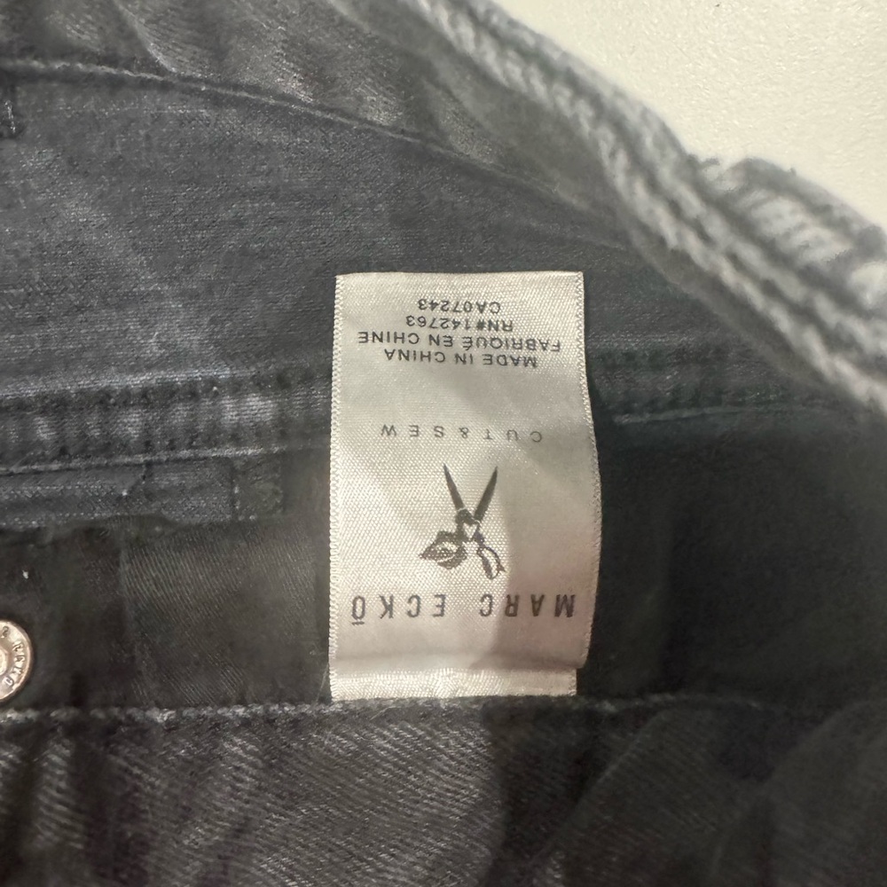 Men's Black Distressed Marc Ecko Jeans Cut & Sew - Picture 7 of 9